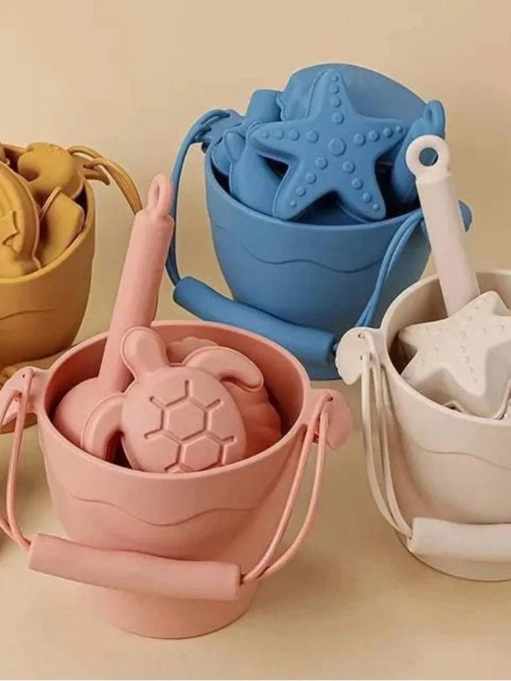 🌊 Premium Silicone Beach Toy Sets – Blue & Ivory Available! 🐚